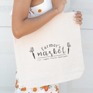farmer's market 100% organic cotton canvas tote